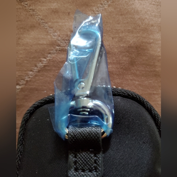 New PRADA Black Tessuto Nylon Mini Pouch Wallet Bag with Clip - Picture 8 of 9